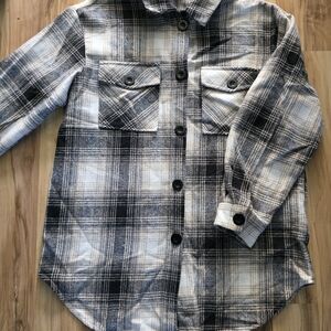 Plaid Kids Shirt - Black and White